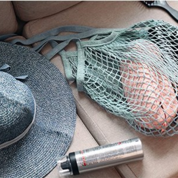 French Cotton Market Net Tote/Bag/Sea Foam Green - Picture 4 of 6